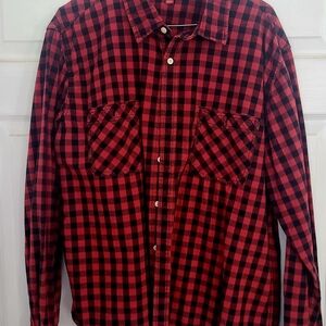 Arizona Jean Company Red and Black Plaid Men's Shirt